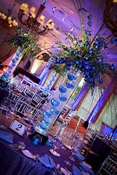 bat mitzvah centerpiece tropical theme with tall cylinder vases - Google Search Bar Mitzvah ...