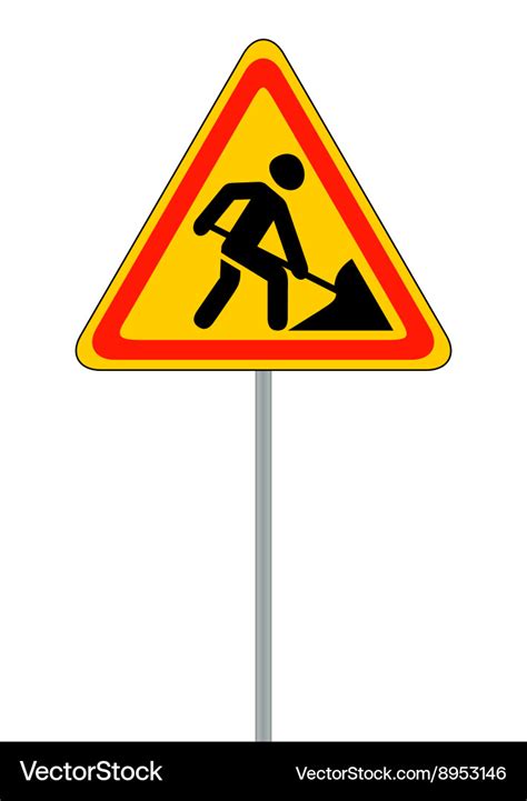 Road signs roadworks Royalty Free Vector Image