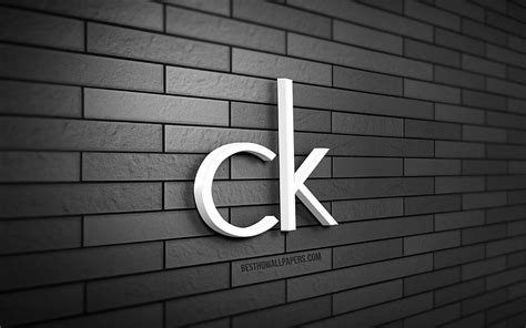 Calvin Klein 3D logo, , gray brickwall, creative, brands, Calvin Klein ...