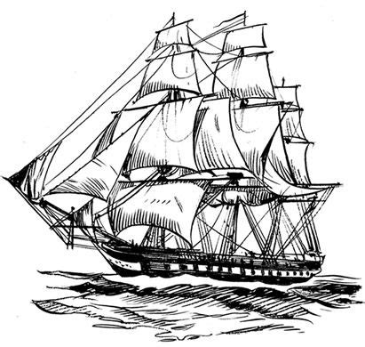 Old Ship Line Drawing The ironsides collection | Line drawing, Drawings, Pencil drawings easy