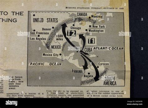 Detailed map of possible missile targets if Cuba had Russian missiles ...