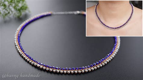 Simple and easy to make beaded necklace for beginners. Beading tutorial - YouTube