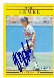 Mark Lemke autographed Baseball Card (Atlanta Braves) 1991 Fleer #696