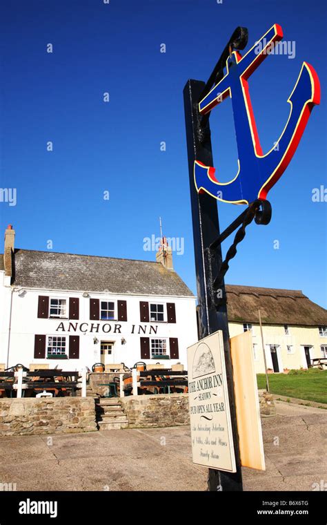 The Anchor Inn in the hamlet of Seatown on Dorset's Jurassic Coast ...