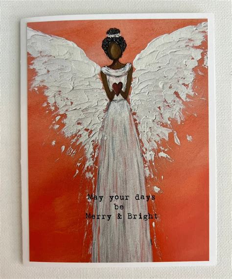 African American Angel Christmas Card With may Your Days Be Merry ...