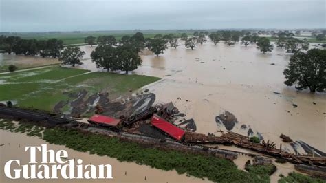 #New Zealand floods: drone footage shows derailed train and landslides ...