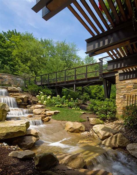 Beautiful Bridge House Suspended Across A Ravine In Ohio