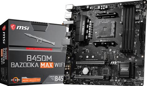 MSI B450M BAZOOKA MAX WIFI (AMD AM4, DDR4, CF, M.2, USB 3.2 Gen 1, Wi-Fi, HDMI,mATX Gaming ...