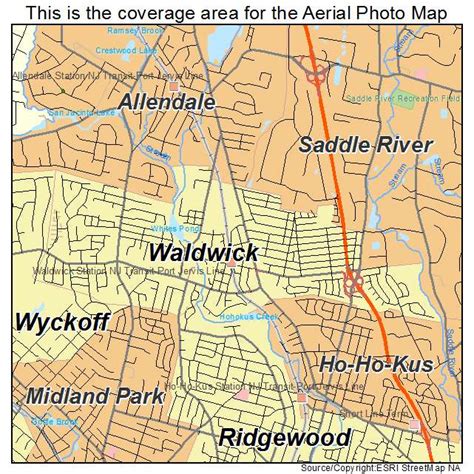 Aerial Photography Map of Waldwick, NJ New Jersey