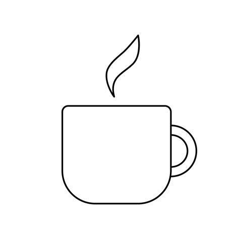 Coffee cup outline icon. Vector illustration isolated on white ...