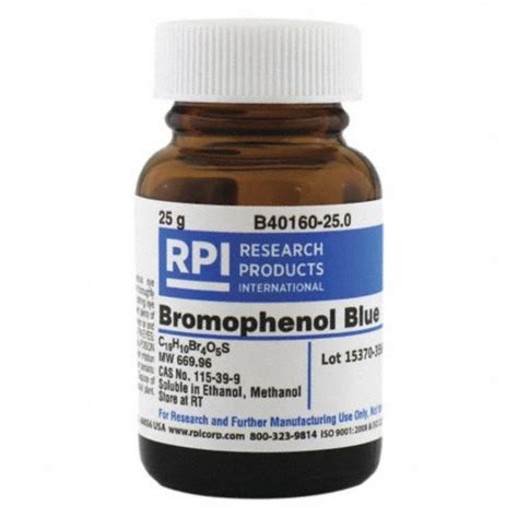 RPI Bromophenol Blue, ACS Grade, Powder, 25 g, 1 EA - 31FW75|B40160-25.0 - Grainger