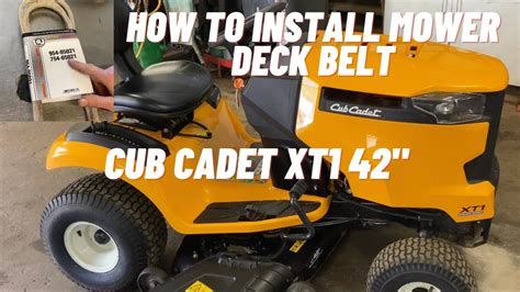 How to install a Mower Deck Belt on a Cub Cadet XT1 42” - YouTube