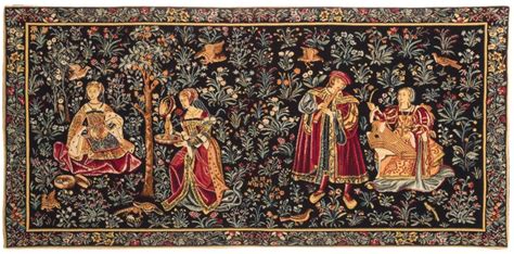 Medieval Tapestry Wall Hanging Seignorial Scene | Etsy