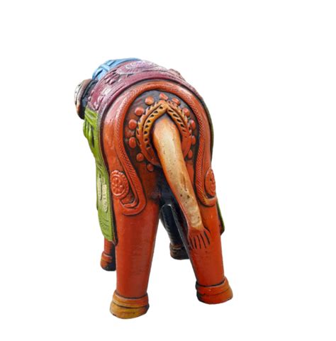 Handmade MittiMade Collection Elephant Hathi, Blessing Mercy & Love Peaceful Statue.(Multicolor ...