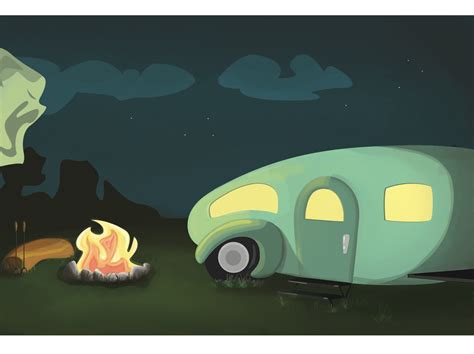 Camping night scene by Crystal Underwood on Dribbble