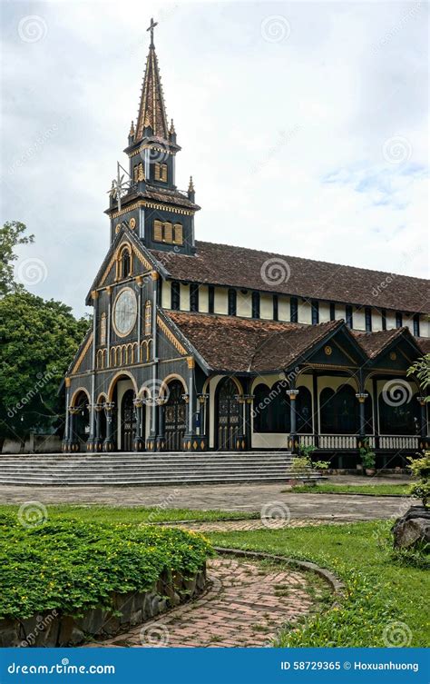 Kontum Wooden Church, Ancient Cathedral, Heritage Editorial Image - Image of panoramic ...