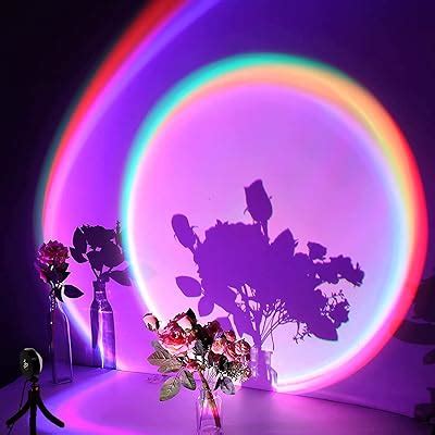 Balkwan Sunset Lamp Projection Rotation Rainbow Projection Lamp Led Romantic Visual Led Light ...
