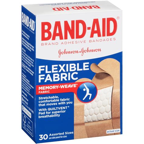 Band-Aid Flexible Fabric Adhesive Bandages, Assorted, 30 ea | FSAstore.com