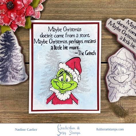 Cheerful Grinch Christmas Card