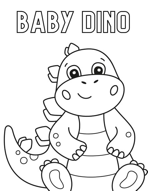 Free Printable Cute Dinosaur Coloring Pages