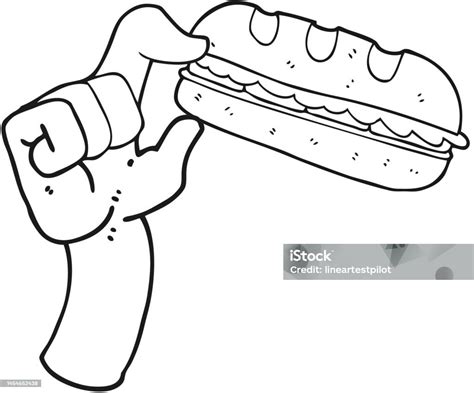 Freehand Drawn Black And White Cartoon Sub Sandwich Stock Illustration - Download Image Now - iStock