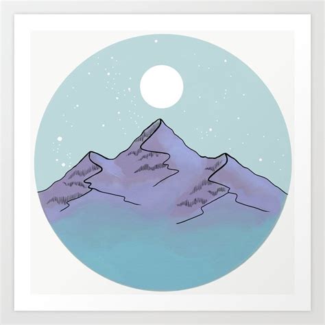 simple mountain range design digital art Art Print by JDJ9art | Society6