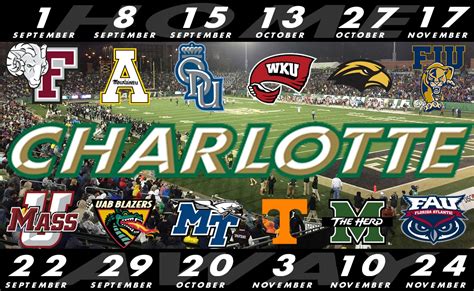 Unc Charlotte Football Schedule 2024 Live - Prudy Carlynne