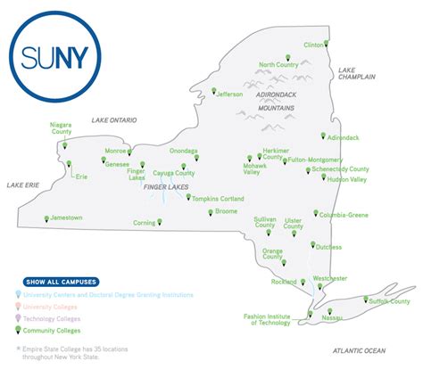 Map of SUNY Institutions - SUNY