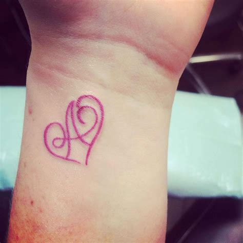 Letter M Heart Tattoo