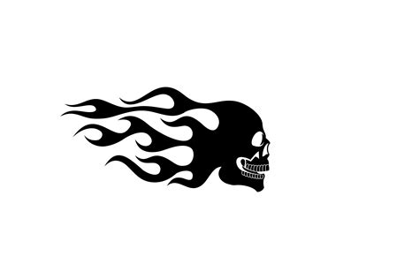 Flaming Skulls, Old School Fire Logo Graphic by quatrovio · Creative Fabrica