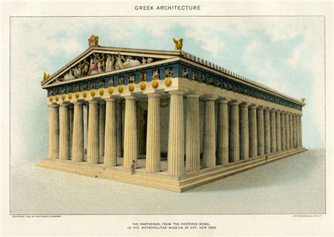 The Parthenon, from the Restored Model in the Metropolitan Museum of Art Illustration posters ...