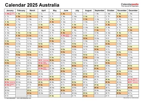 Printable 12 Month Calendar 2025 Australia - susie clarette