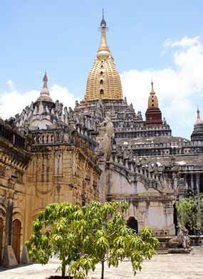 The Ananda pagada with its golden sikhara | Myanmar pagoda, Pagoda, Bagan