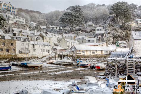 Sprawling Polperro Cottages In The Snow 502 - Cornish Image Gallery