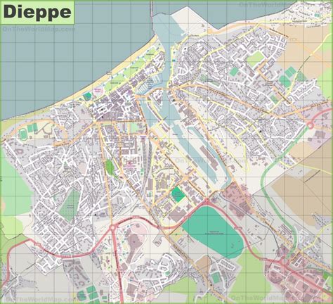 Large detailed map of Dieppe - Ontheworldmap.com