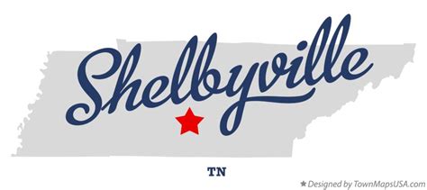 Map of Shelbyville, TN, Tennessee