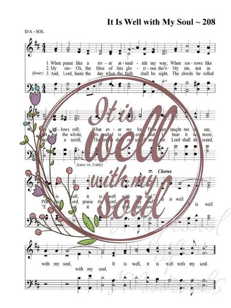 It Is Well With My Soul - Hymn Art - Sheet Music Art - Bible Verse Art ...