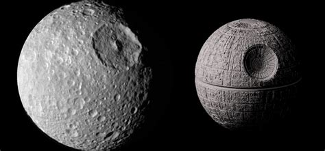 Saturn's moon, Mimas, looks identical to the Death Star. This is pure ...