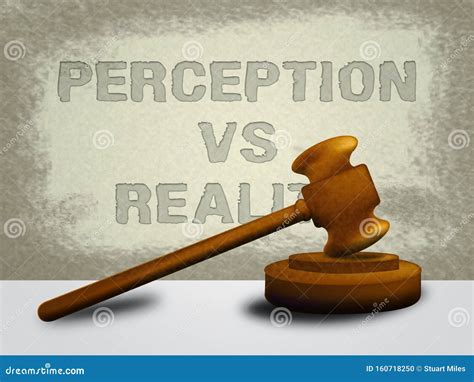 Perception Vs Reality Words Compares Thought or Imagination with Realism - 3d Illustration Stock ...