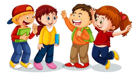 Group of young children cartoon character on white background Cartoon Images, Cartoon Kids ...