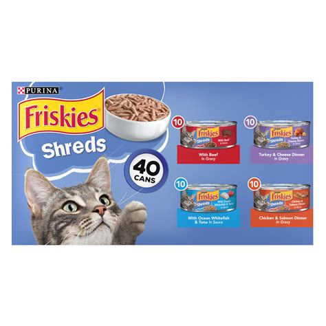 Friskies VP Shreds With Beef, Turkey and Cheese, Chicken and Salmon ...