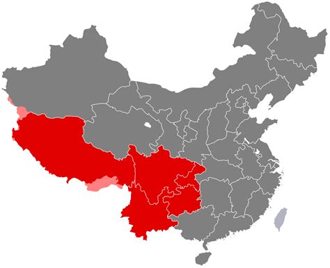 Southwest China Map Clipart - Large Size Png Image - PikPng