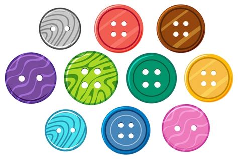 Premium Vector | Set of different patterns on round buttons