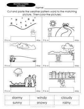 Elementary WEATHER PATTERNS Worksheets by Souly Natural Creations