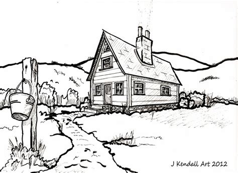 Old Country House Line Drawing by J-KENDALL on DeviantArt