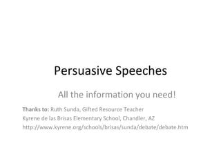 Persuasive Speeches Slideshow For Wiki | PPT | Free Download