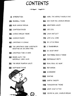 Peanuts Sheet Music Pdf - Fill and Sign Printable Template Online