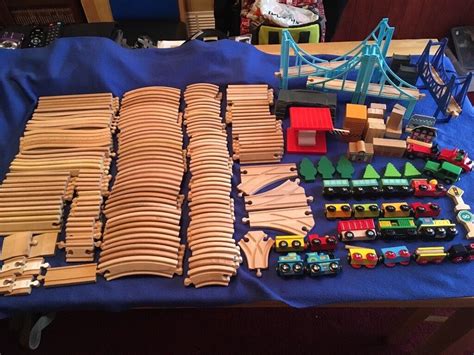 WOODEN TRAIN TRACK SET 200+PIECES. BRIDGES 160 TRACK & MORE | in Exeter, Devon | Gumtree