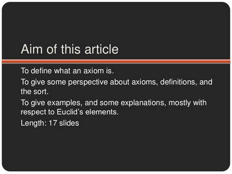 What is an axiom?