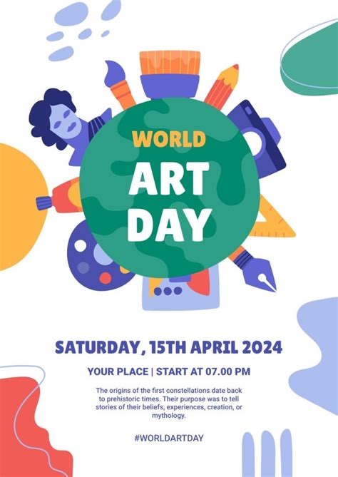 Edit this Hand-drawn Colorful World Art Day Event Poster ready-made ...